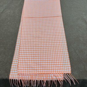 Cashmere Feel Orange & White Winter Scarf